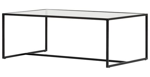 COUCHTISCH in Metall, Glas 100/60/36 cm  - Schwarz, Design, Glas/Metall (100/60/36cm) - Novel