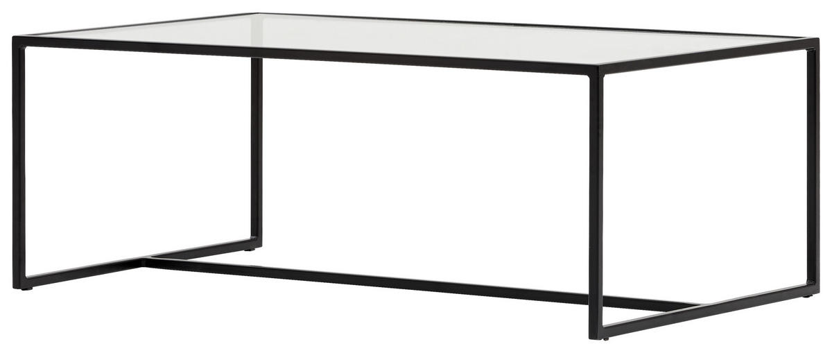 COUCHTISCH in Metall, Glas 100/60/36 cm  - Schwarz, Design, Glas/Metall (100/60/36cm) - Novel