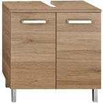 WASCHBECKENUNTERSCHRANK 60/62/33 cm  - Chromfarben/Eichefarben, KONVENTIONELL, Holzwerkstoff/Metall (60/62/33cm) - Carryhome