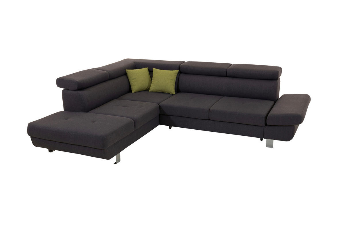 UGAONA GARNITURA antracit  - boja hroma/zelena, Dizajnerski, tekstil/metal (229/270cm) - Xora