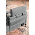 ECKSOFA in Flachgewebe, Struktur Hellgrau  - Anthrazit/Hellgrau, Design, Textil/Metall (254/230cm) - Ambiente