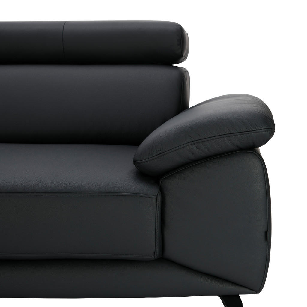 Thumbnail - Novel Ecksofa, Schwarz, Leder, Echtleder, Rindleder, 4-Sitzer, Ottomane rechts, L-Form, 295x187 cm, Typenauswahl, Ledera...