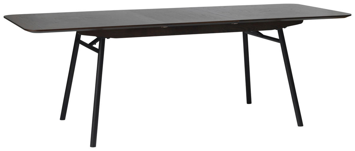 ESSTISCH Schwarz, Dunkelbraun rechteckig  ausziehbar  - Dunkelbraun/Schwarz, Trend, Holzwerkstoff/Metall (180-230/90/75cm) - Carryhome
