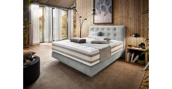 BOXSPRINGBETT 180/200 cm  in Hellgrau  - Hellgrau, KONVENTIONELL, Holz/Textil (180/200cm) - Dieter Knoll