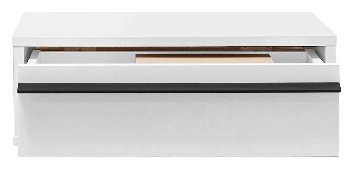 NACHTSCHRANK 50/17/34 cm  - Schwarz/Weiß, KONVENTIONELL, Holzwerkstoff/Metall (50/17/34cm) - Chameo