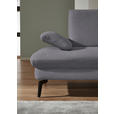 ECKSOFA in Chenille, Mikrofaser Grau  299/157 cm  - Schwarz/Grau, Design, Textil/Metall (299/157cm) - Dieter Knoll