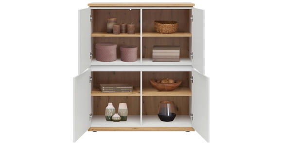 HIGHBOARD  in 100/121/42 cm  - Schwarz/Eiche Artisan, MODERN, Holzwerkstoff (100/121/42cm) - Xora