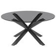 COUCHTISCH Rauchglas 82/82/40 cm rund Grau, Schwarz  - Schwarz/Grau, Design, Glas/Metall (82/82/40cm) - Xora