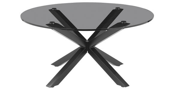 COUCHTISCH Rauchglas 82/82/40 cm rund Grau, Schwarz - Schwarz/Grau, Design, Glas/Metall (82/82/40cm) - Xora