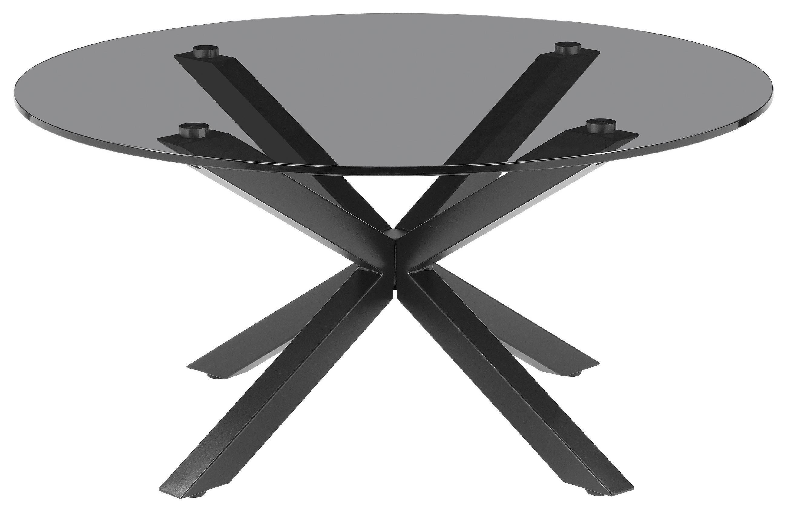 COUCHTISCH Rauchglas 82/82/40 cm rund Grau, Schwarz  - Schwarz/Grau, Design, Glas/Metall (82/82/40cm) - Xora