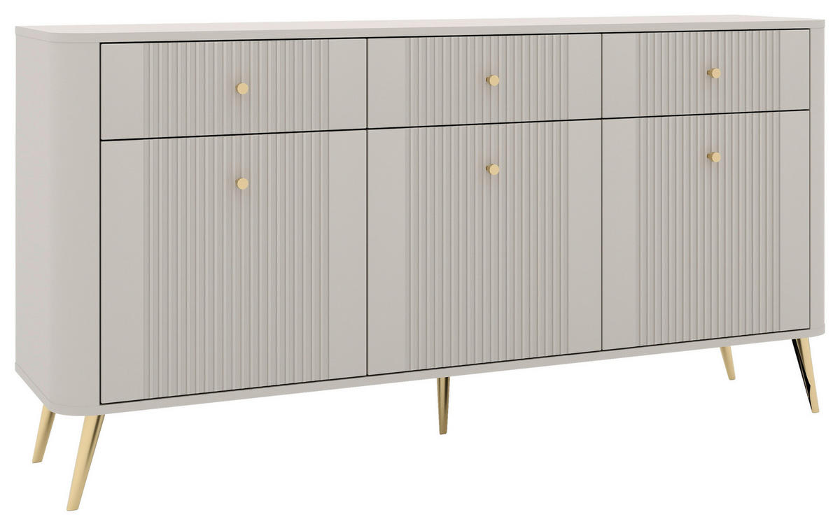 SIDEBOARD Avanti  in 165/87,5/39 cm  - Kaschmir/Goldfarben, Design, Holzwerkstoff/Metall (165/87,5/39cm) - Boxxx
