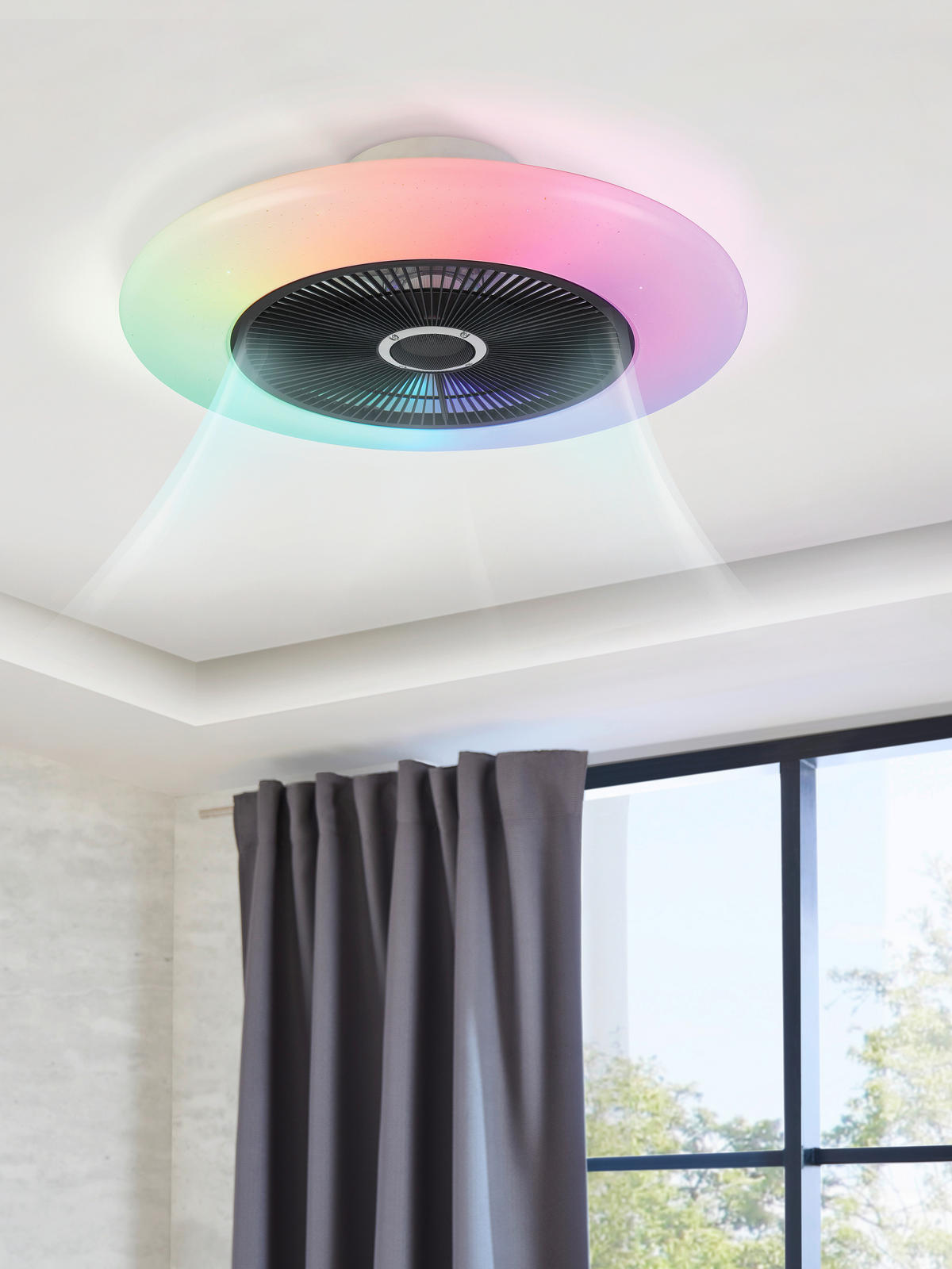 PLAFONSKI VENTILATOR   - providno/bela, Osnovno, metal/plastika (55/17,5cm) - Mican