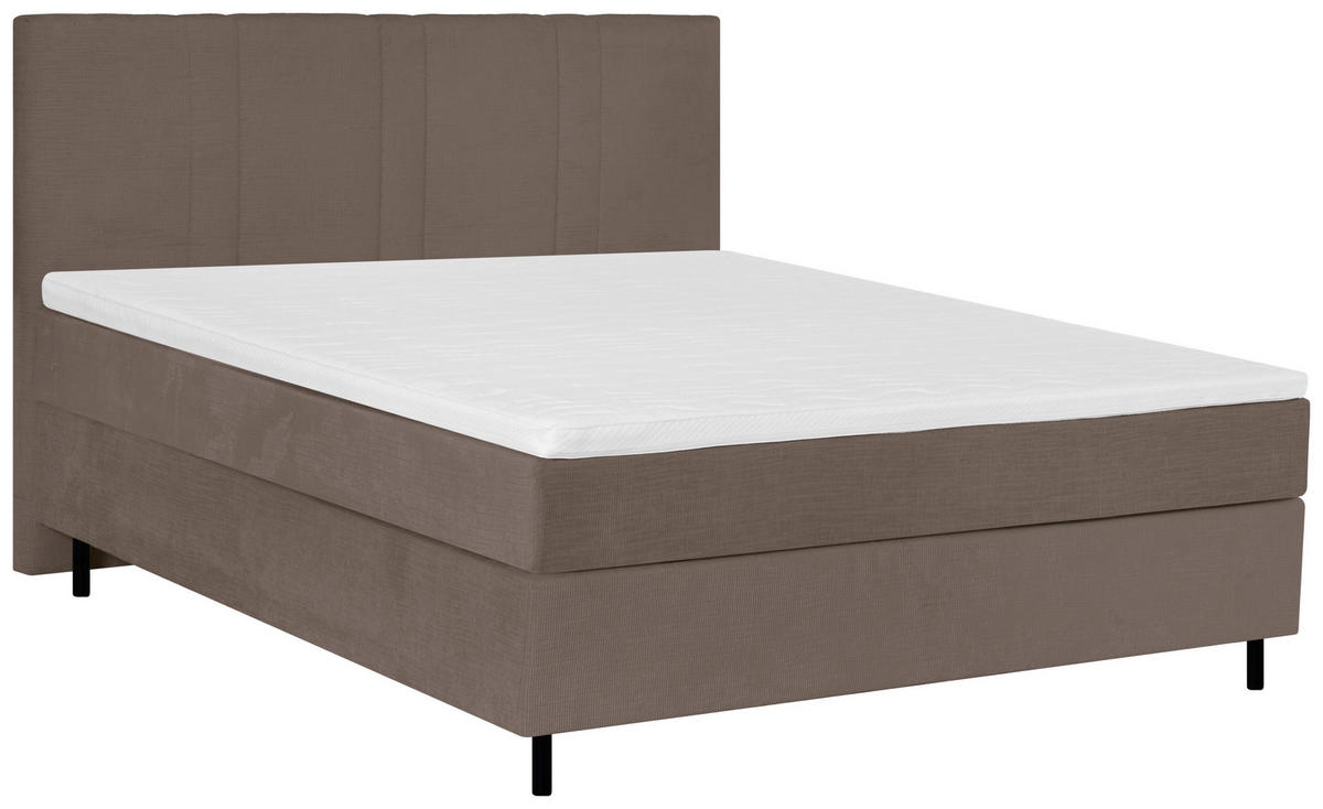 BOXSPRINGBETT 180/200 cm  in Braun  - Schwarz/Braun, Design, Textil/Metall (180/200cm) - Welnova