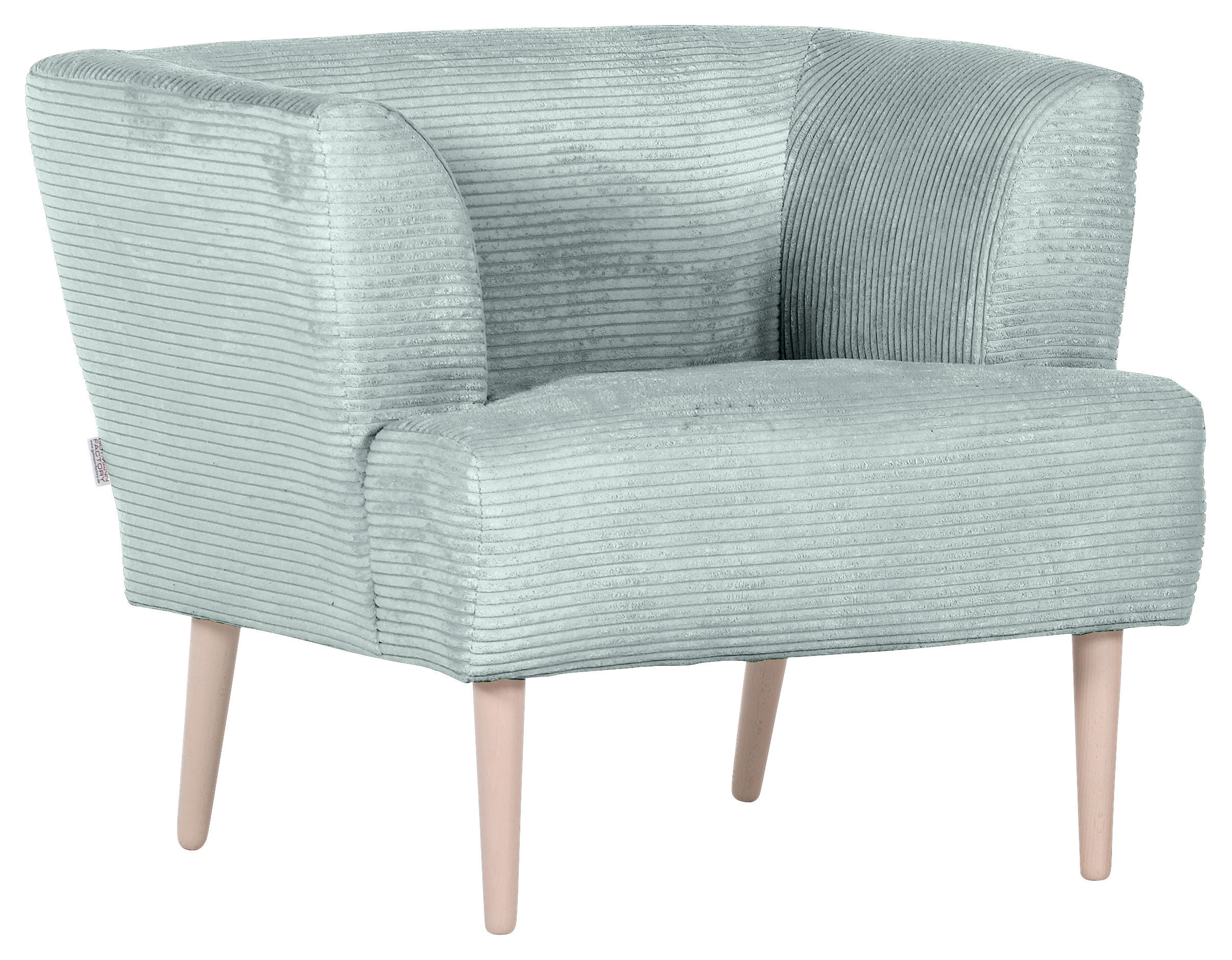 SESSEL Cord Hellblau    - Buchefarben/Hellblau, Design, Holz/Textil (85/71/80cm) - Hom`in