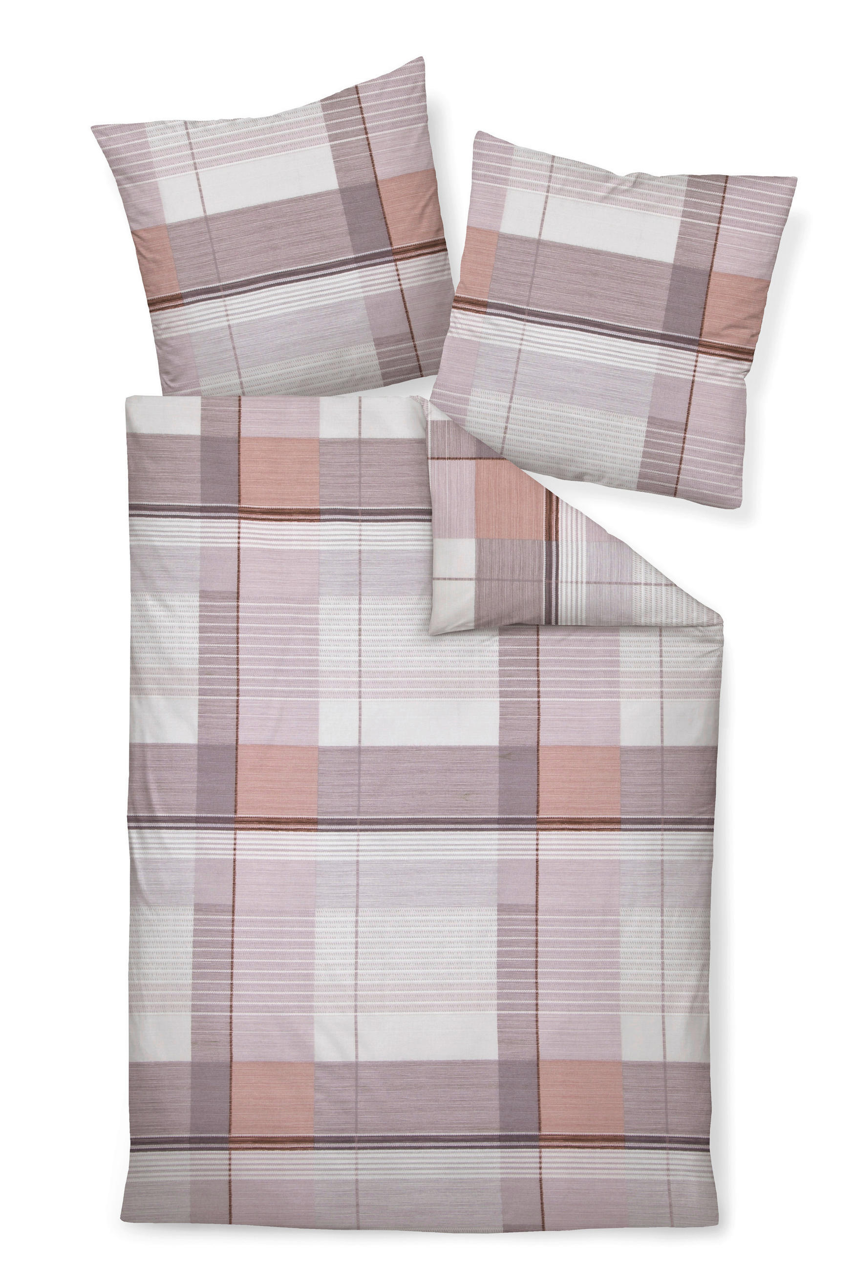 BETTWÄSCHE DAVOS Biber 135/200 cm  - Dunkelrosa/Lila, Basics, Textil (135/200cm) - Janine