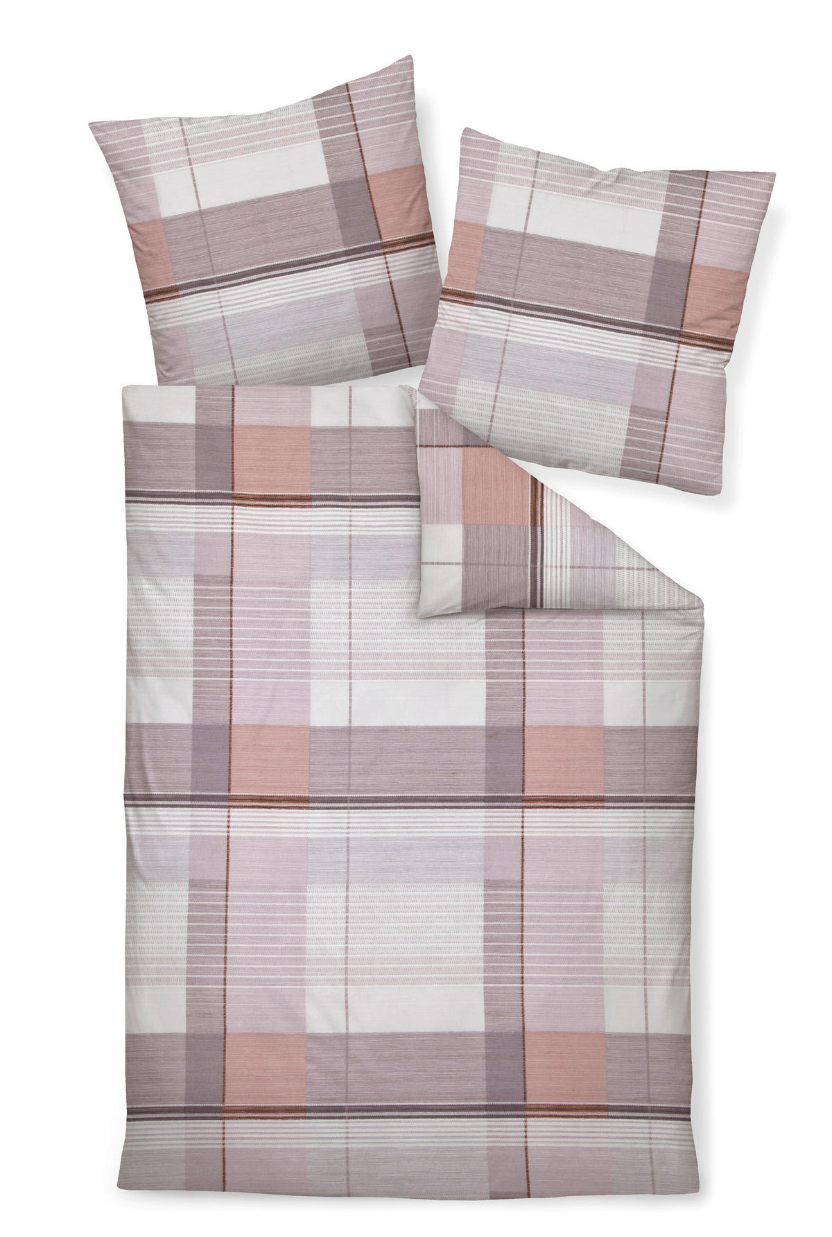 BETTWÄSCHE DAVOS Biber 135/200 cm  - Dunkelrosa/Lila, Basics, Textil (135/200cm) - Janine