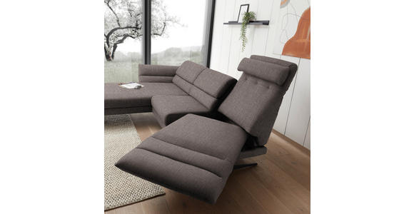 ECKSOFA  in Flachgewebe Greige  176-217/279-327 cm  - Greige/Schwarz, Design, Textil/Metall (176-217/279-327cm) - Dieter Knoll