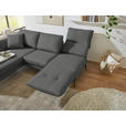 ECKSOFA  in Flachgewebe Dunkelgrau  175-224/255-365 cm  - Dunkelgrau/Schwarz, Design, Textil/Metall (175-224/255-365cm) - Dieter Knoll