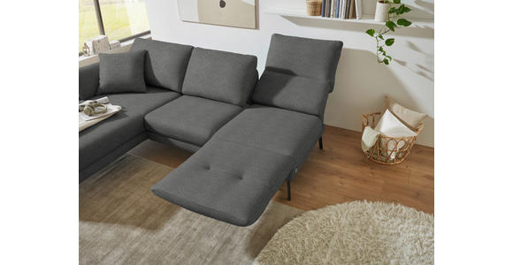 ECKSOFA  in Flachgewebe Dunkelgrau  175-224/255-365 cm  - Dunkelgrau/Schwarz, Design, Textil/Metall (175-224/255-365cm) - Dieter Knoll