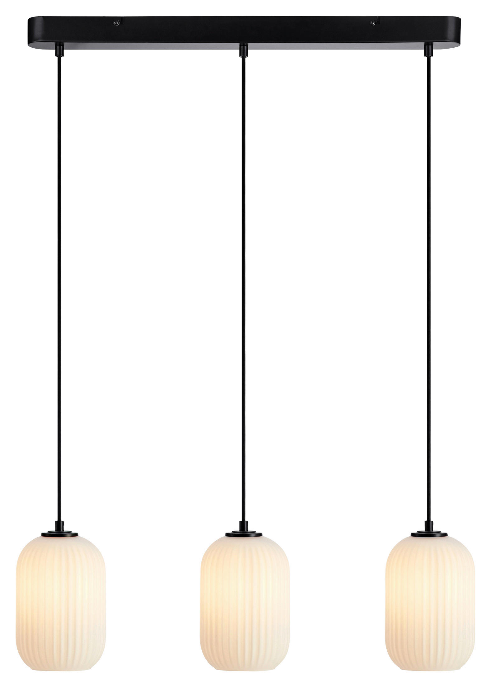 HÄNGELEUCHTE CAVA 72/172/14 cm   - Schwarz/Weiß, Basics, Glas/Metall (72/172/14cm) - Markslöjd