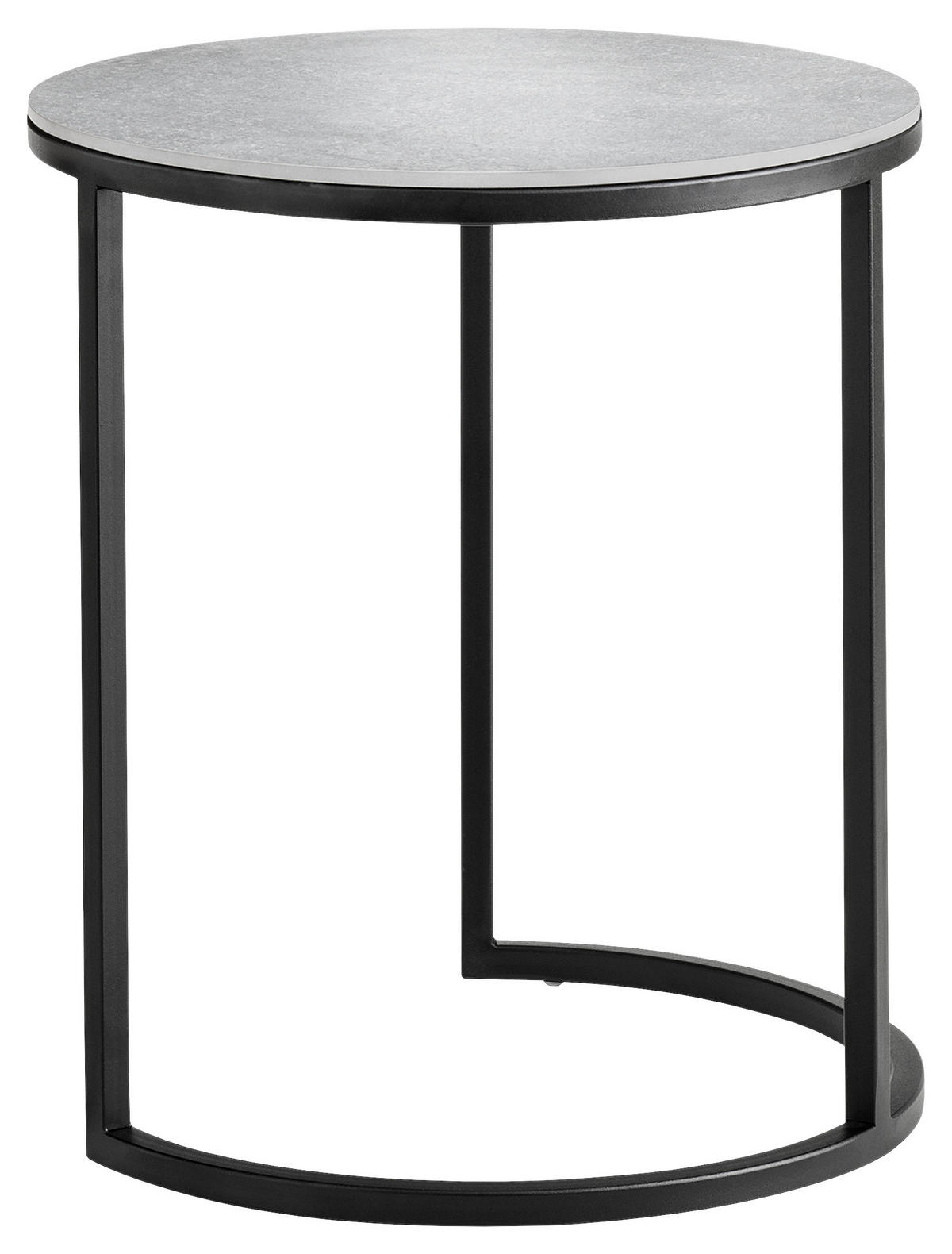 BEISTELLTISCH in Metall  - Schwarz/Grau, Design, Keramik/Metall (39/39/48cm) - Johann Jakob
