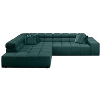 ECKSOFA Feincord Dunkelgrün  - Dunkelgrün/Schwarz, Design, Kunststoff/Textil (215/319cm) - Hom`in