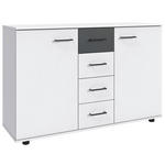 KOMMODE , 130/83/41 cm, 4 Schublade(n)  - Schwarz/Graphitfarben, KONVENTIONELL, Holzwerkstoff/Kunststoff (130/83/41cm) - Carryhome