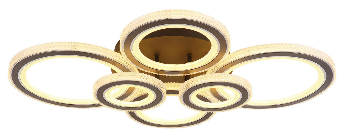 LED-DECKENLEUCHTE KORA 78/56/12 cm  - Klar/Anthrazit, Design, Kunststoff/Metall (78/56/12cm) - Globo