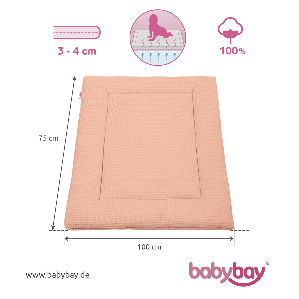 KRABBELDECKE  - Basics, Textil (100/75/3cm) - Babybay