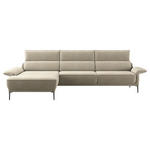 ECKSOFA in Bouclé Beige  186/330 cm  - Beige/Schwarz, MODERN, Textil/Metall (186/330cm) - Johann Jakob