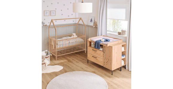 GITTERBETT EMMA 144/75/161 cm - Buchefarben, Trend, Holz (144/75/161cm) - My Baby Lou