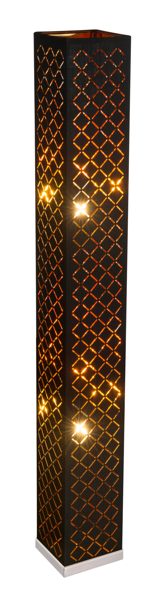 LAMPADAR - auriu/negru, Trend, metal/textil (15/15/118cm) - Globo
