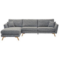ECKSOFA Blaugrau Webstoff  - Eichefarben/Blaugrau, KONVENTIONELL, Holz/Textil (160/293cm) - SetOne by Musterring