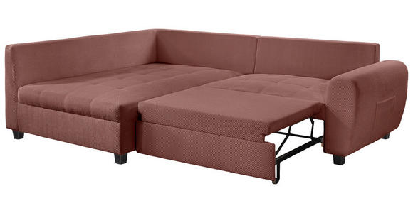 ECKSOFA Altrosa Plüsch  - Schwarz/Altrosa, KONVENTIONELL, Kunststoff/Textil (175/249cm) - Carryhome