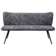SITZBANK 160/88/64 cm Webstoff Grau, Schwarz  - Schwarz/Grau, Design, Textil/Metall (160/88/64cm) - Hom`in