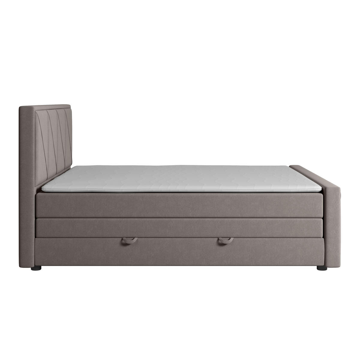 POSTELJA BOXSPRING 180 cm   x 200 cm  , leseni material svetlo siva  - črna/svetlo siva, Moderno, kovina/umetna masa (180/200cm) - MID.YOU