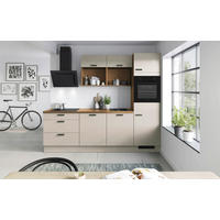 KÜCHENBLOCK 260 cm   in Eichefarben, Hellgrau  - Eichefarben/Hellgrau, Basics, Holzwerkstoff/Metall (260cm) - Venda