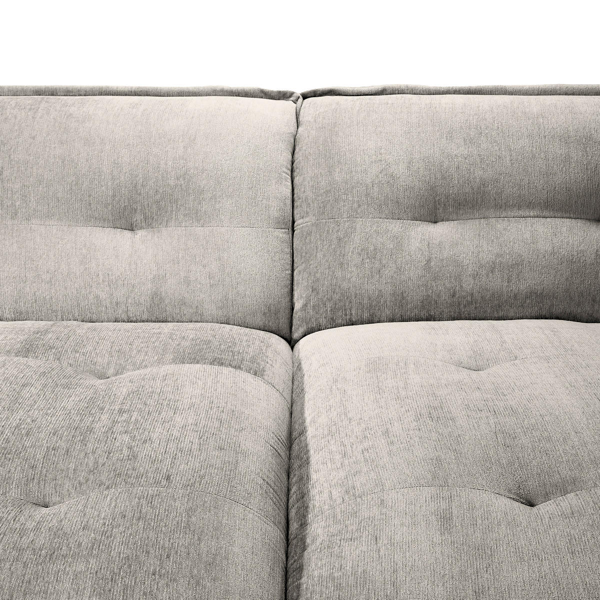 BIGSOFA in Chenille Silberfarben  - Silberfarben/Schwarz, Modern, Kunststoff/Textil (285/87/184cm) - Trendmanufaktur