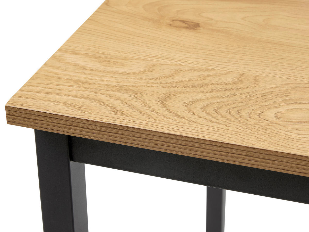 BARTISCH in Holz 120/60/105 cm   - Schwarz/Naturfarben, MODERN, Holz/Metall (120/60/105cm) - Livetastic