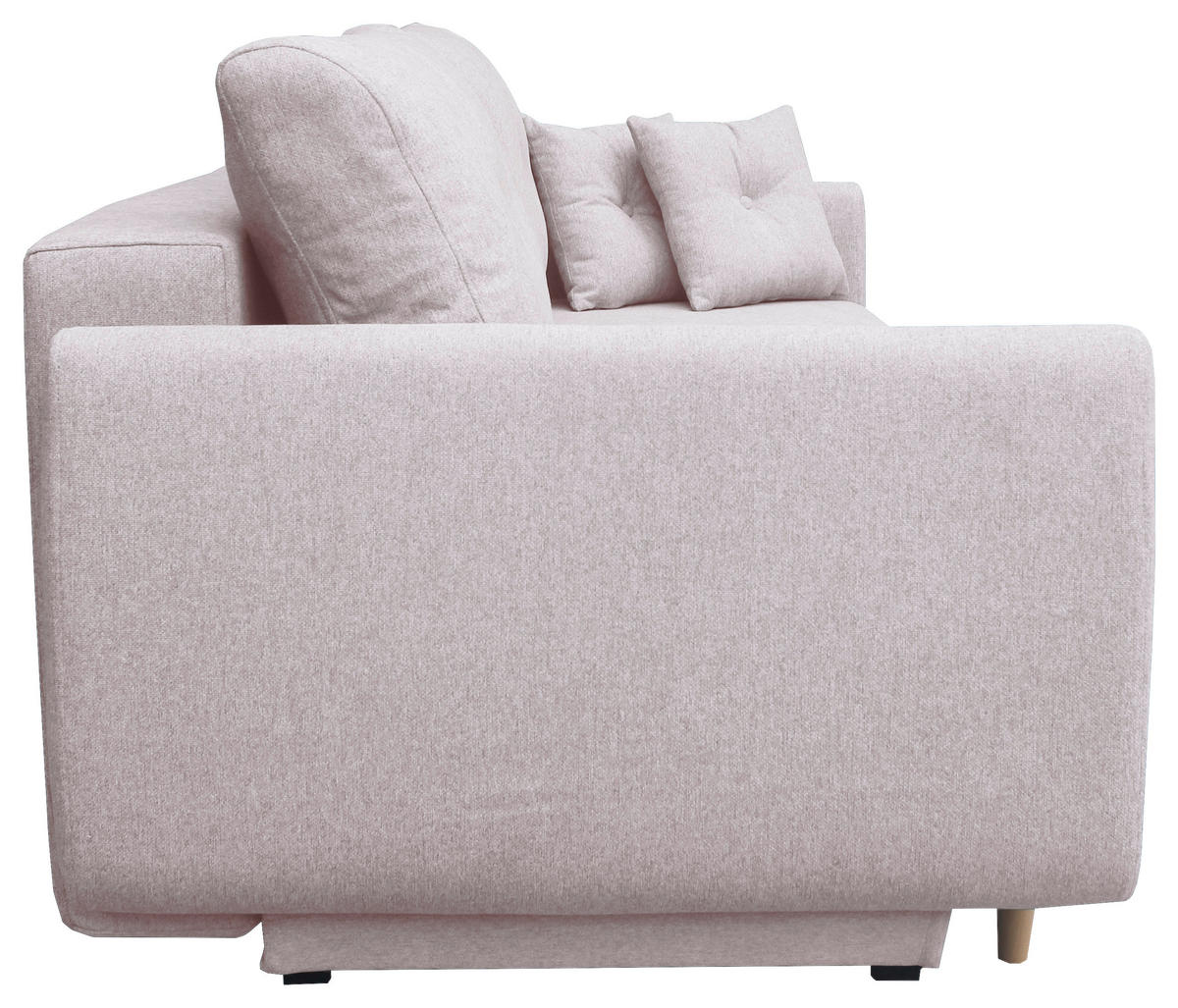 SCHLAFSOFA  mit Liegefunktion, Schlafen auf Sitzhöhe, Rücken echt Webstoff Rosa  - Buchefarben/Rosa, KONVENTIONELL, Holz/Textil (220/90/95cm) - Carryhome