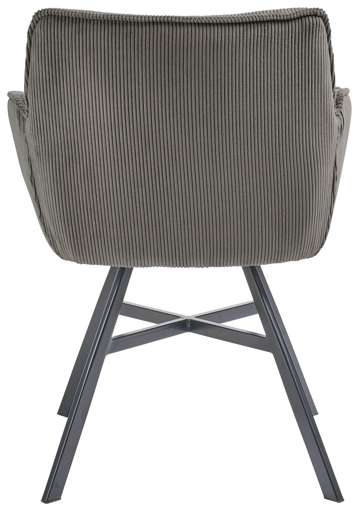 ARMLEHNSTUHL  in Cord  - Schwarz/Grau, Design, Textil/Metall (60/84/65cm) - SetOne by Musterring