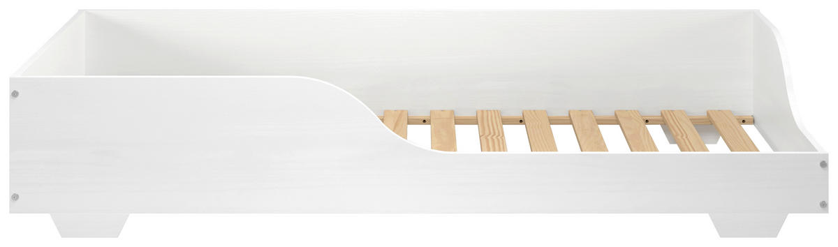 NIZKA POSTELJA 90 cm   x 200 cm  , les, leseni material bela  - bela, Moderno, leseni material/les (90/200cm) - MID.YOU