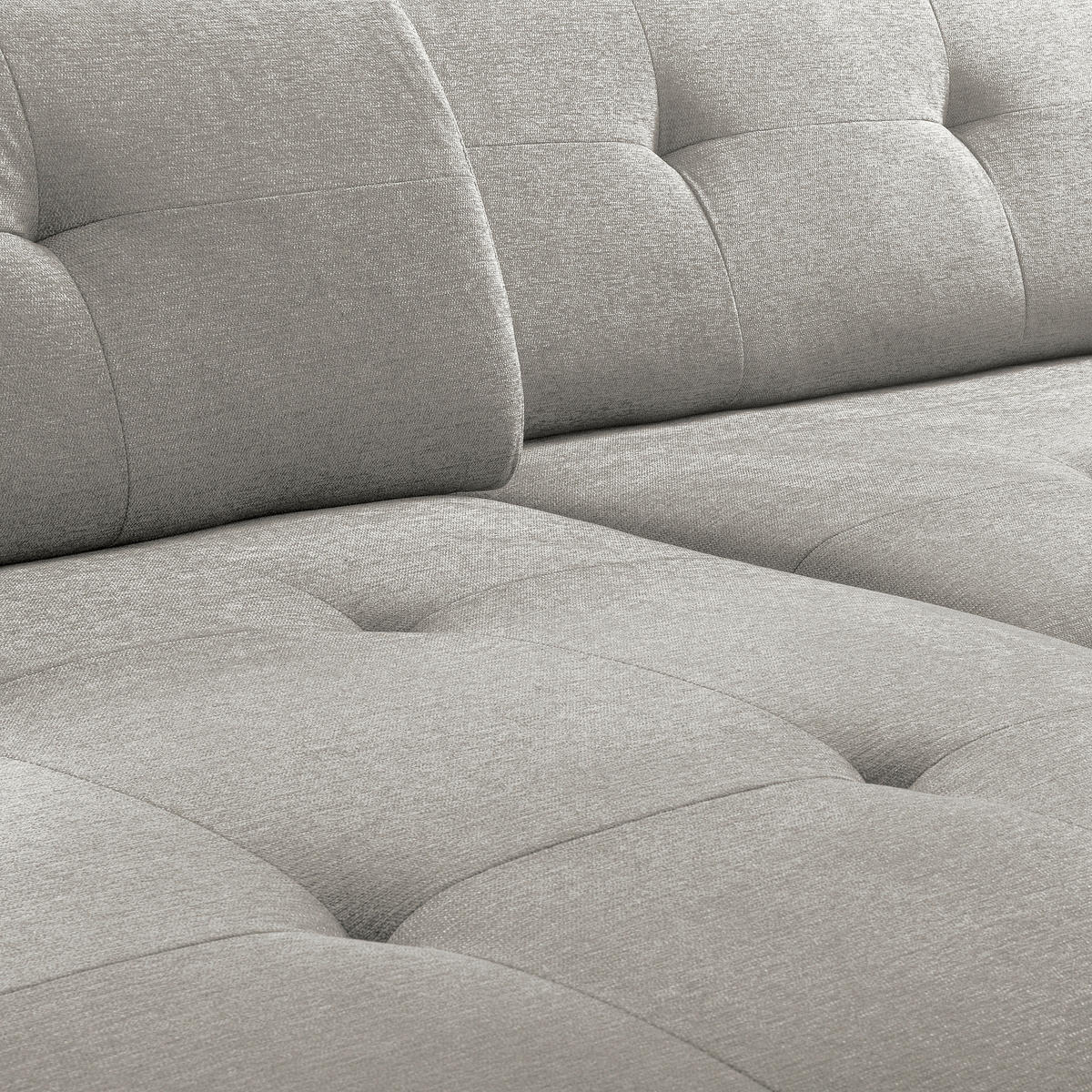 ECKSOFA AUSTIN Hellgrau Flachgewebe Sitztiefenverstellung  - Hellgrau/Schwarz, Design, Kunststoff/Textil (169/286cm) - Livetastic