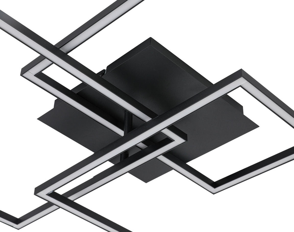 LED PLAFONJERA  - bela/crna, Trendi, metal/plastika (70/70/9cm) - Novel