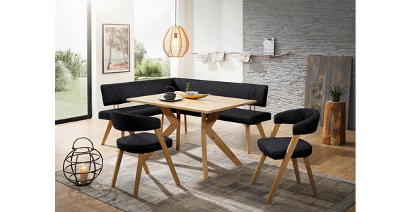 ECKBANK 170/180 cm in Anthrazit, Wildeiche - Wildeiche/Eichefarben, Design, Holz/Textil (170/180cm) - Venda