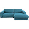 ECKSOFA in Cord Petrol  - Petrol/Schwarz, Design, Kunststoff/Textil (270/190cm) - Lomoco