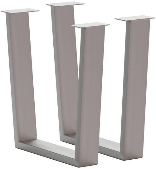 TISCHGESTELL Edelstahlfarben  - Edelstahlfarben, Design, Metall (73/17/74cm) - Waldwelt