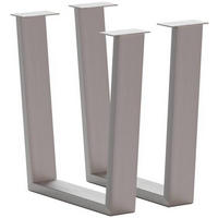 TISCHGESTELL in Metall 73/17/74 cm   - Edelstahlfarben, Design, Metall (73/17/74cm) - Waldwelt
