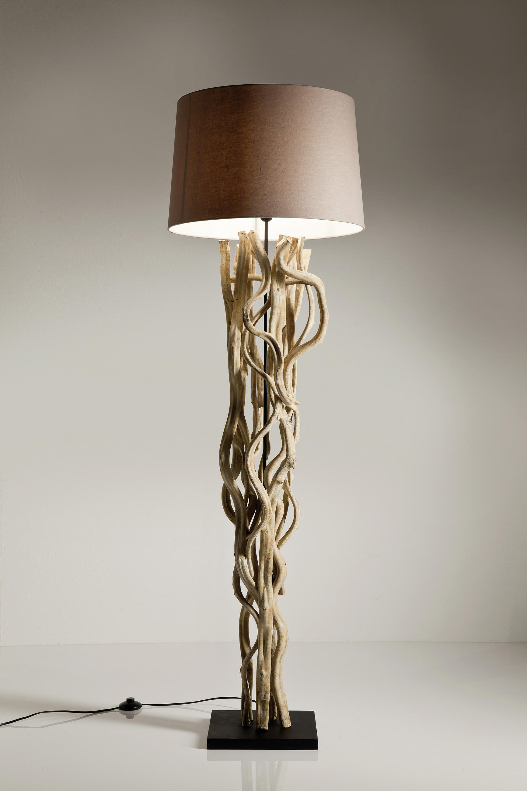 STEHLEUCHTE  55/150/55 cm   - Creme, Design, Holz/Textil (55/150/55cm)