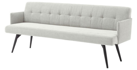 SITZBANK in Textil Hellgrau - Hellgrau/Schwarz, Design, Textil/Metall (206/85/69cm) - Johann Jakob